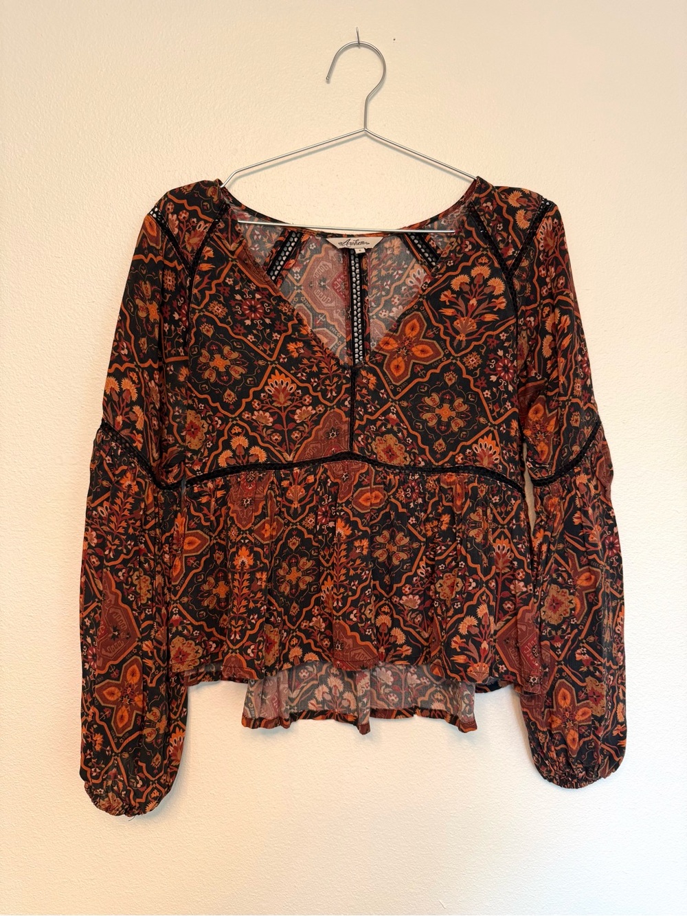 Arnhem Zephyr Blouse in Pepper Size Small